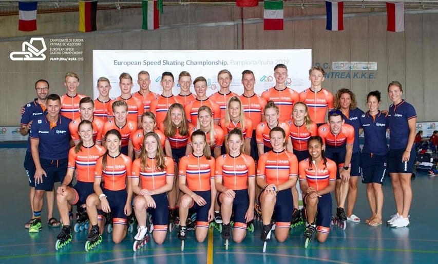 La sélection des Pays-Bas au Championnat d’Europe roller course 2019