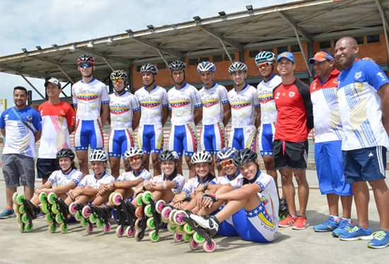 La sélection du Venezuela pour le mondial de roller course en Argentine