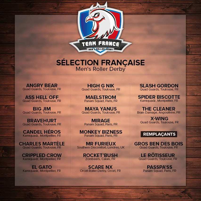Sélection masculine pour le mondial de roller-derby 2014