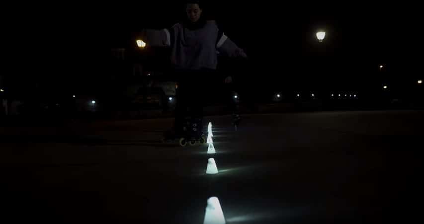 Session de patinage nocturne en Powerslide Fothon LED