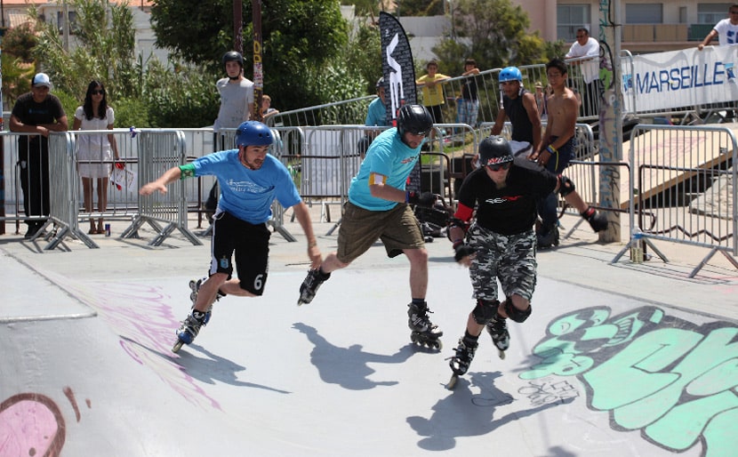 Skate Cross Series à Marseille, départ des concurrents