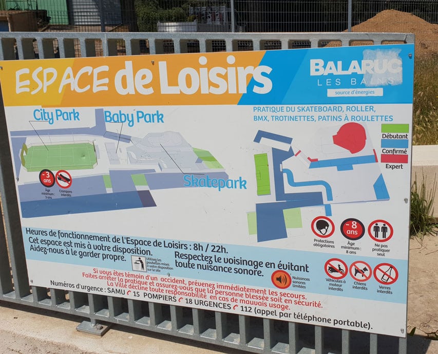 Le skatepark en béton de Balaruc-les-Bains (34)
