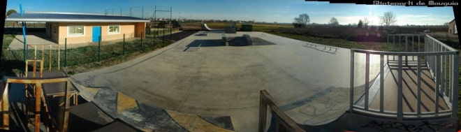Vue d'ensemble du skatepark de Mauguio