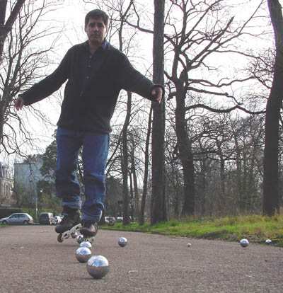 pétanque slalom à roller