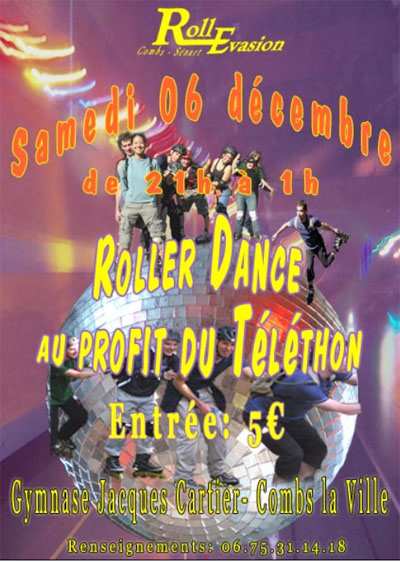 Soirée roller-dance Téléthon 2008 à Combs-la-Ville (77)