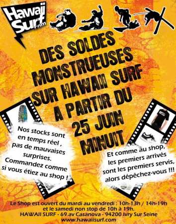 Début des soldes chez Hawaii Surf