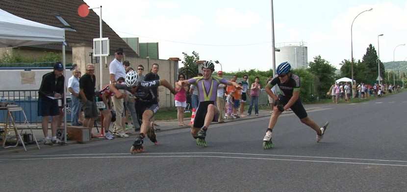 Les sprints d’arrivée du marathon roller de Compiègne 2013
