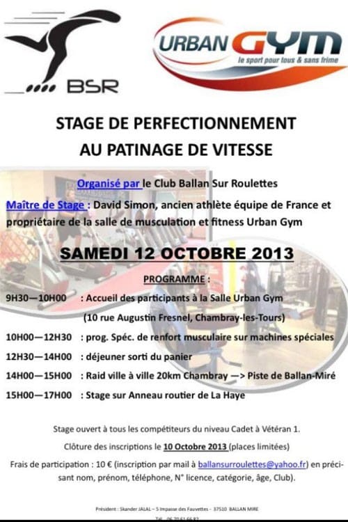 Stage de perfectionnement course à Ballan-Miré (37)
