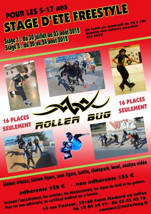 Stages de roller acrobatique 2012 avec Rollerbug à Saint-Médard-en-Jalles (33)