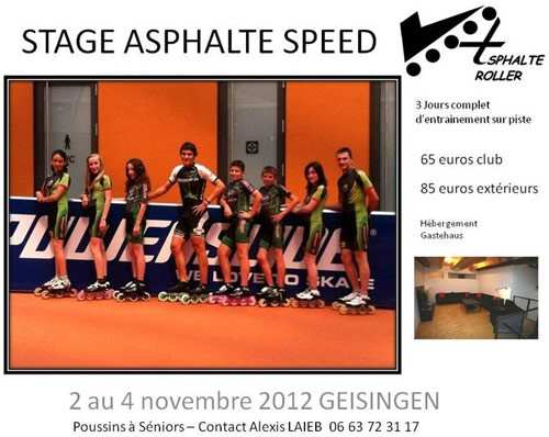 Stage de vitesse avec Asphalte Roller à l’Arena Geisingen (Allemagne)