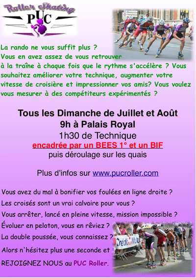 Sessions technique vitesse avec le PUC