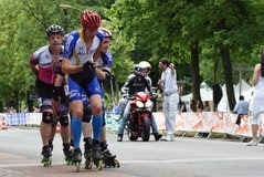 Stéphane et Baudoin sur le marathon roller de Dijon