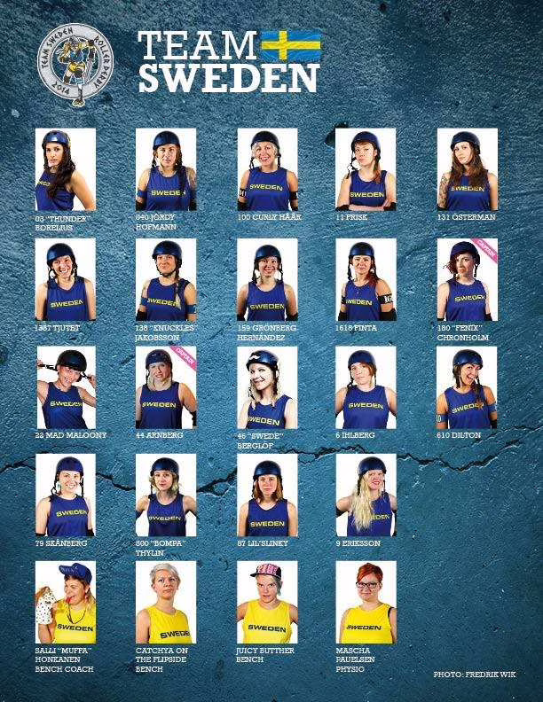 Composition de l&rsquo;équipe de Suède de roller derby pour la Coupe du Monde 2014
