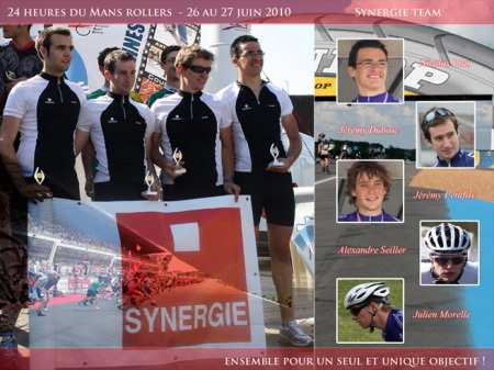 Photo: le team Synergie aux 24 Heures du Mans Rollers 2010