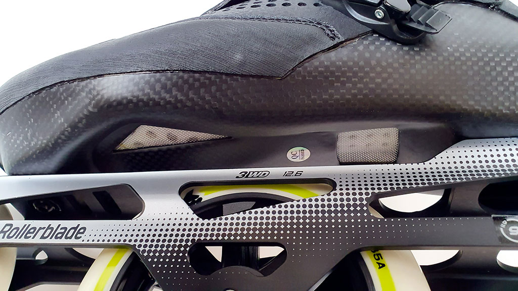 Test du Rollerblade E2 Pro 125 Vue de la ventilation de la coque du Rollerblade E2 Pro 125