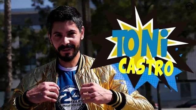Toni Castro en Powerslide HC Evo Pro freestyle slalom à Barcelone (Espagne)