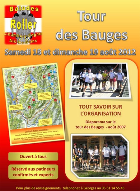 Tour des Bauges 2012 en roller au départ d’Aix-les-Bains (73)
