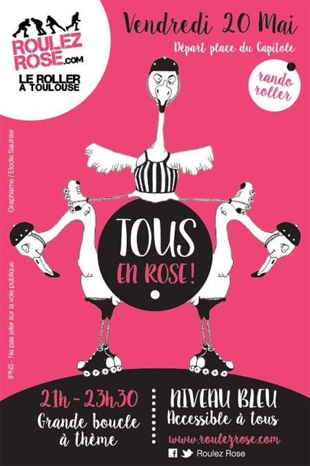 Randonnée roller « Tous en Rose » 2016 à Toulouse (31)