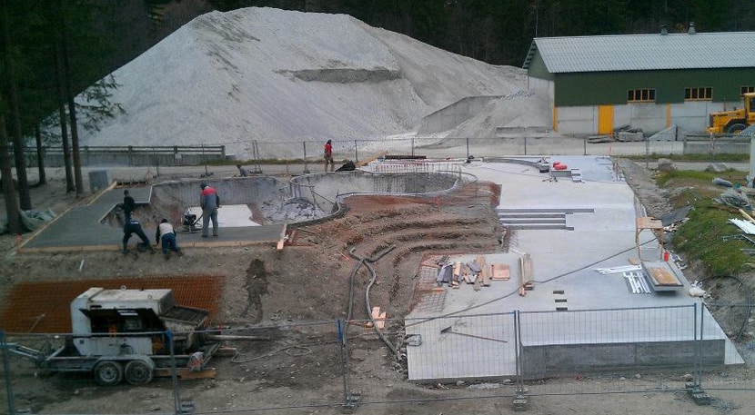 Les travaux du nouveau skatepark de Chamonix