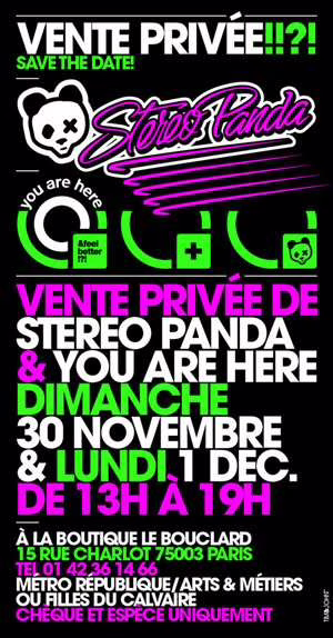 Vente privée Stereo Panda et You are Here