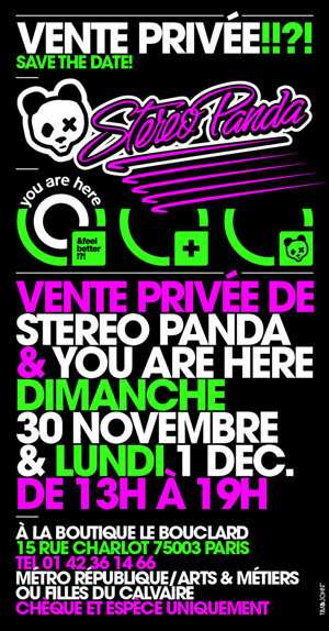 Vente privée Stereo Panda et You are Here