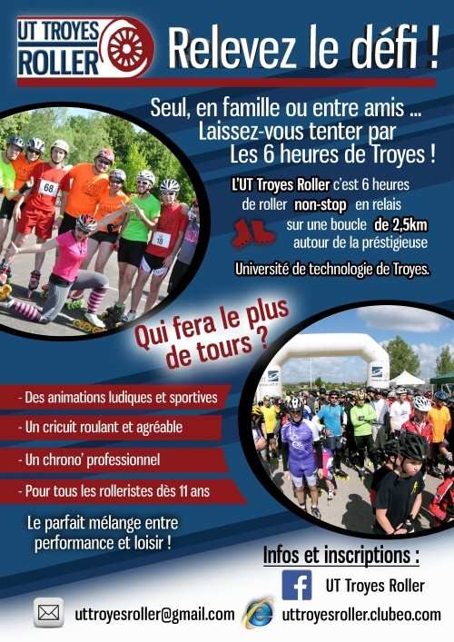 Ouverture des inscriptions aux 6 Heures de l&rsquo;UT Troyes Roller 2015