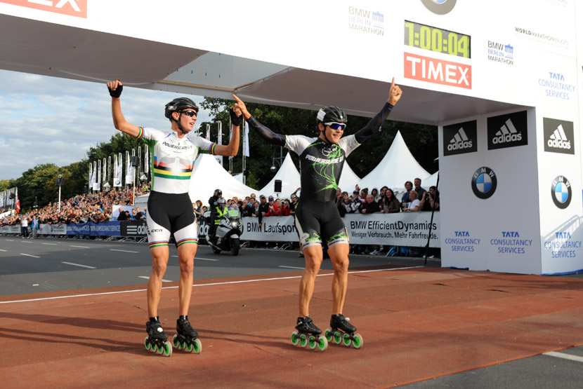 Victoire d'Ewen Fernandez et Bart Swings en carbone au marathon de Berlin 2012