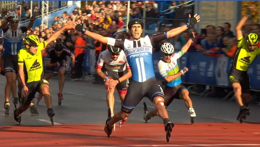Felix Rijhnen, vainqueur du marathon roller de Berlin 2019 Felix Rijhnen, vainqueur du marathon roller de Berlin 2019