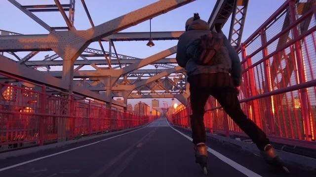 video a travers new york avec ariel surun rollerblade