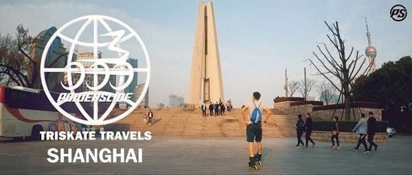 Session de randonnée roller Triskate avec Scott Arlidge et Félix Rijhnen à Shanghaï (Chine)