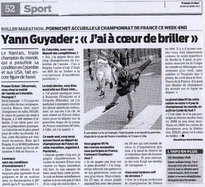 Yann Guyader dans Presse Océan